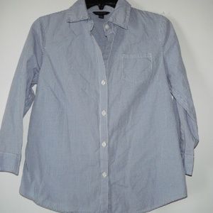 BANANA REPUBLIC Blue White Checkered Shirt S